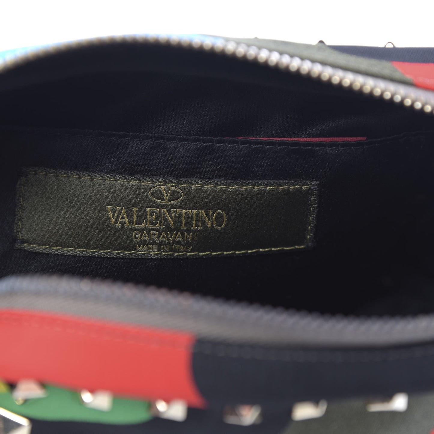 Nylon Camouflage Rockstud Pouch Multicolor