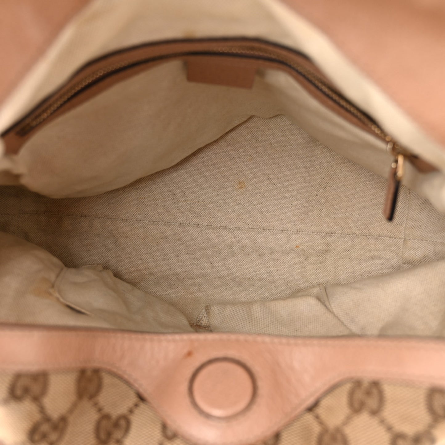 Monogram Medium Bree Foldover Tote Beige Soft Pink
