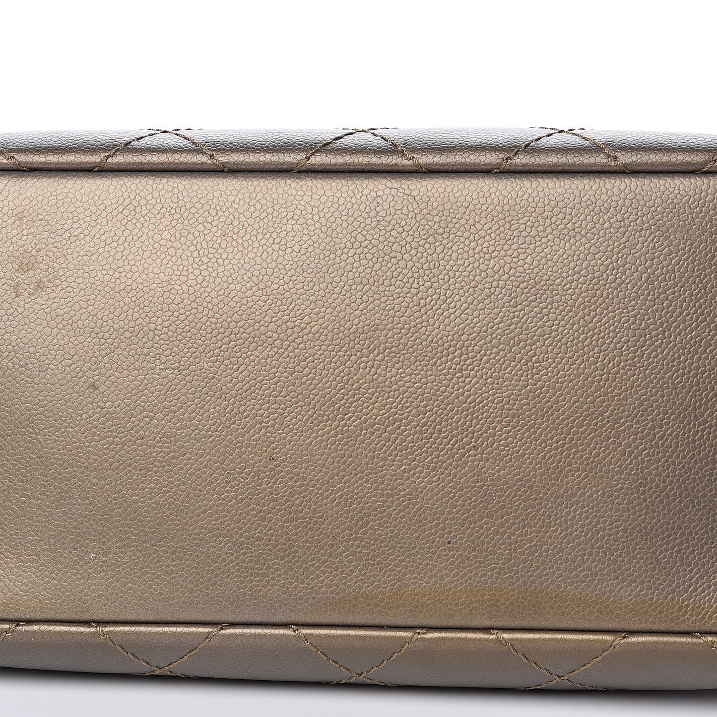 Grained Calfskin Large Shopping Fever Tote Gold