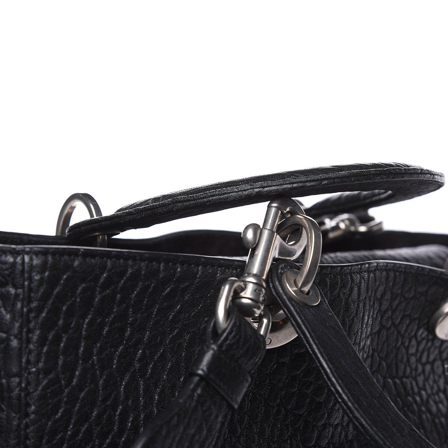 Canyon Grained Lambskin Large Lady Dior Black