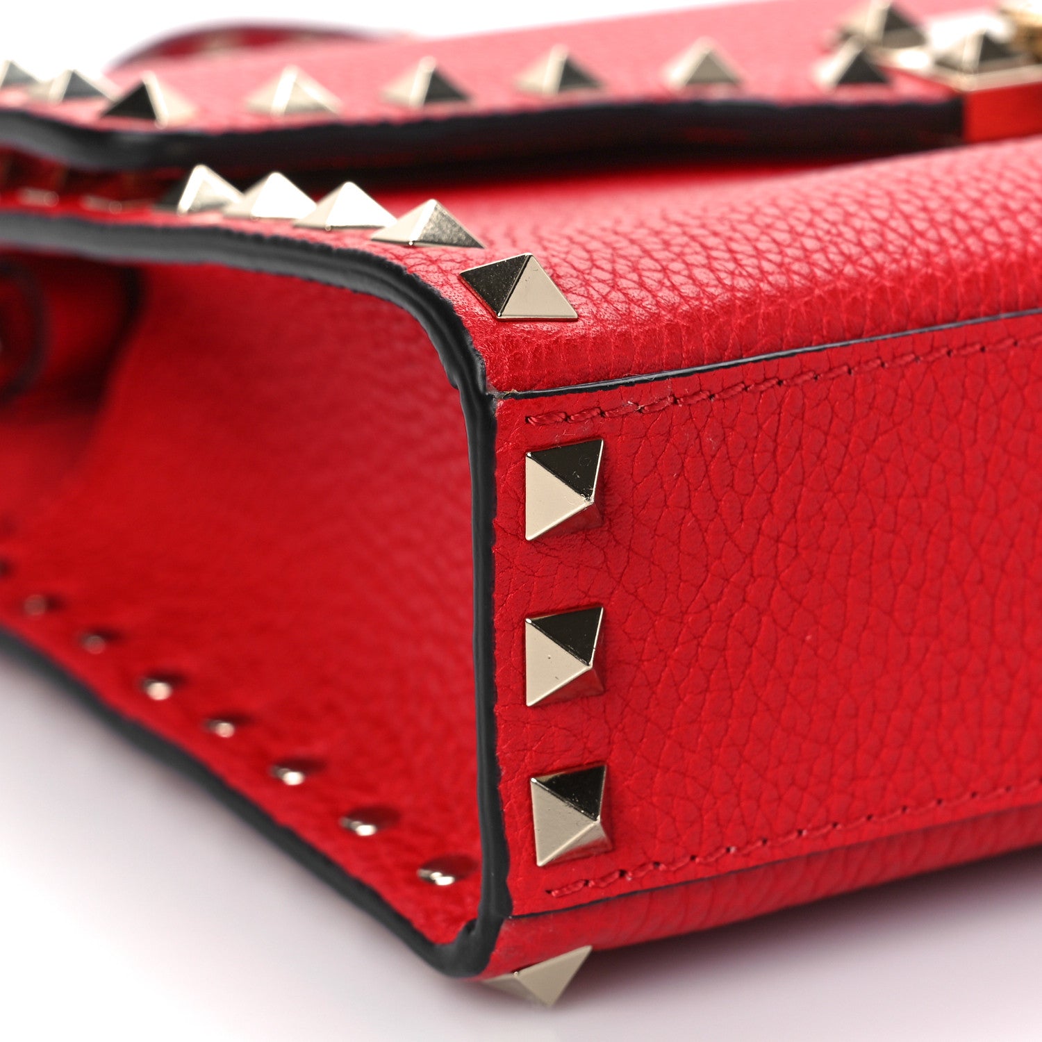 Valentino Garavani Pebbled Calfskin Medium Rockstud Flip Lock Crossbody Bag Rouge Pur 7 of 8