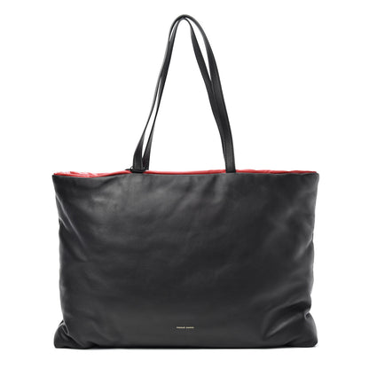 Mansur Gavriel Calfskin Reversible Pillow Tote Black Flamma 1 of 9