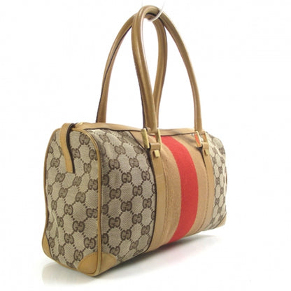 Gucci Monogram Orange Web Boston Tote 3 of 11