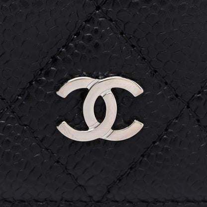 Chanel Caviar Quilted Yen Wallet Black 9 of 11