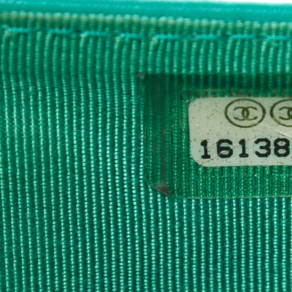 Chanel Patent Quilted Zip Pocket Wallet Turquoise 8 of 26