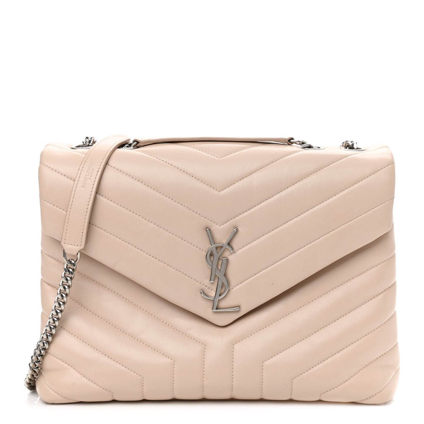 Calfskin Y Quilted Monogram Medium Loulou Chain Satchel Rose Antic