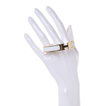 Hermes Enamel Narrow Clic Clac H Bracelet GM White 2 of 6