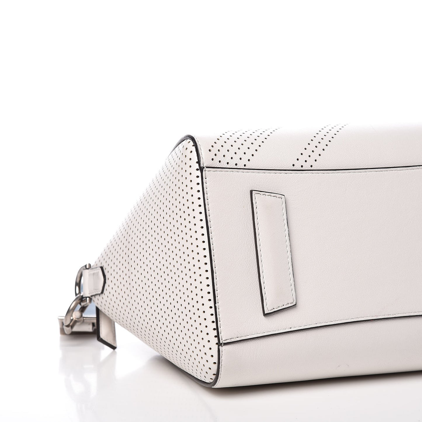 Lambskin Perforated Small Antigona White