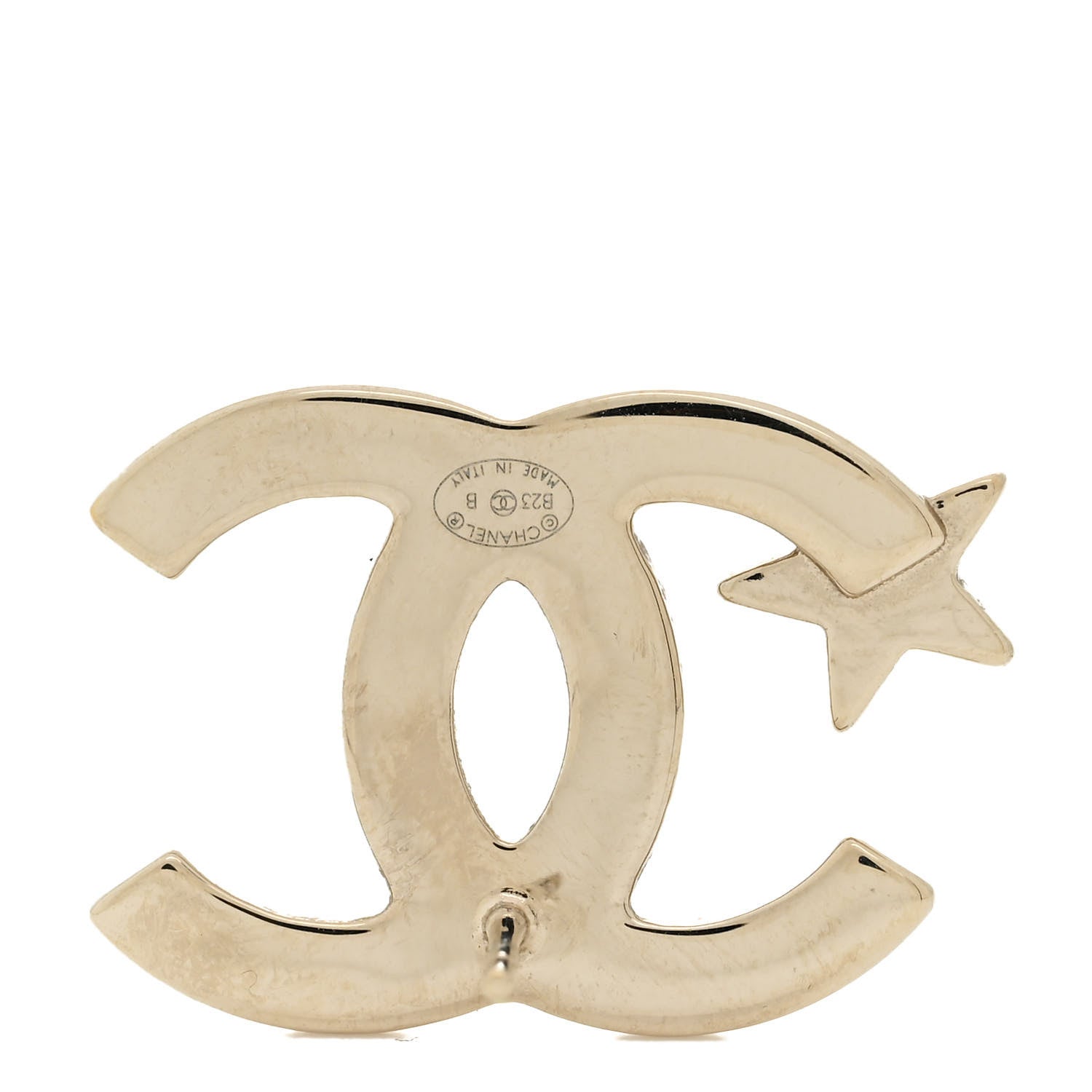 Chanel Metal Crystal CC Star Earrings Gold 4 of 5