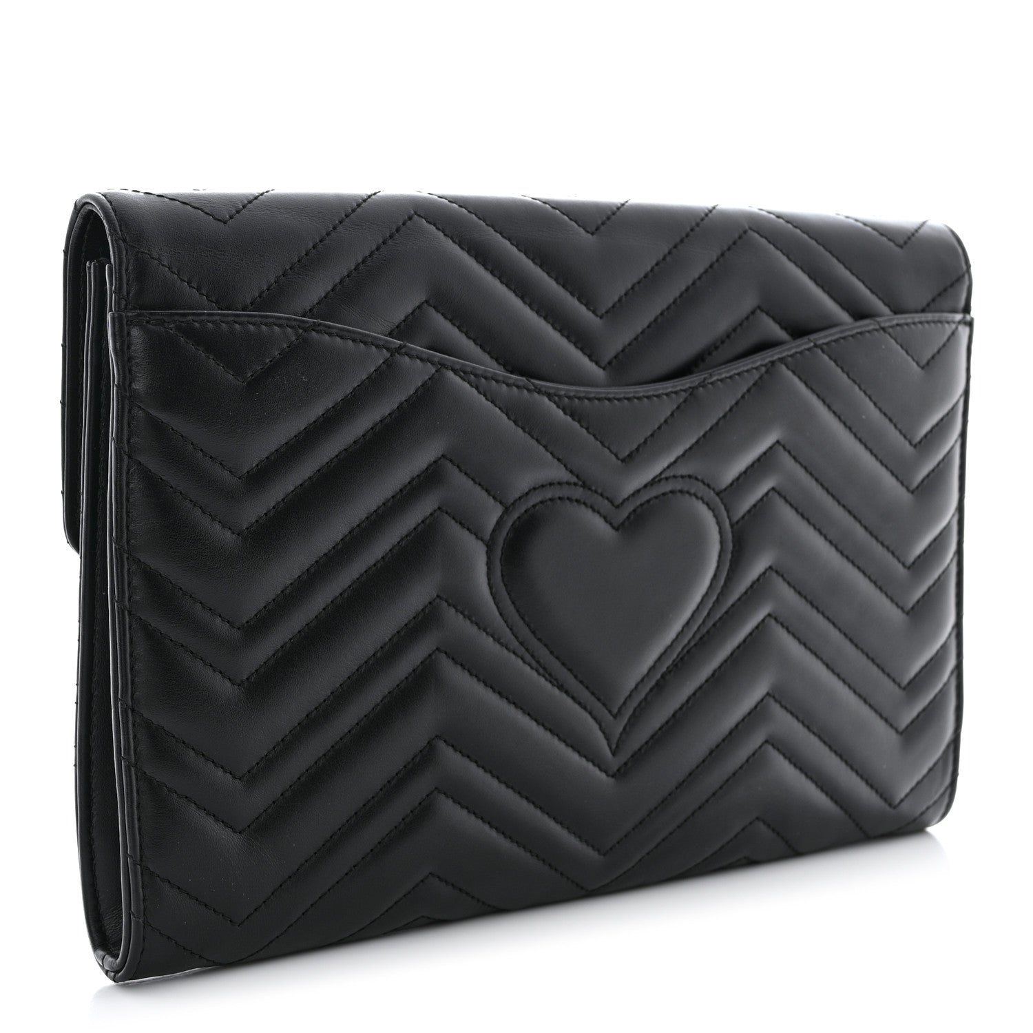 Gucci Calfskin Matelasse GG Marmont Clutch Black 3 of 11