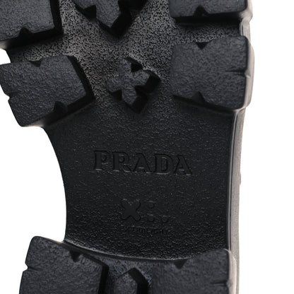 Prada Spazzolato Rois Metal Triangle Logo Monolith 55mm Loafers 37.5 Black 6 of 8