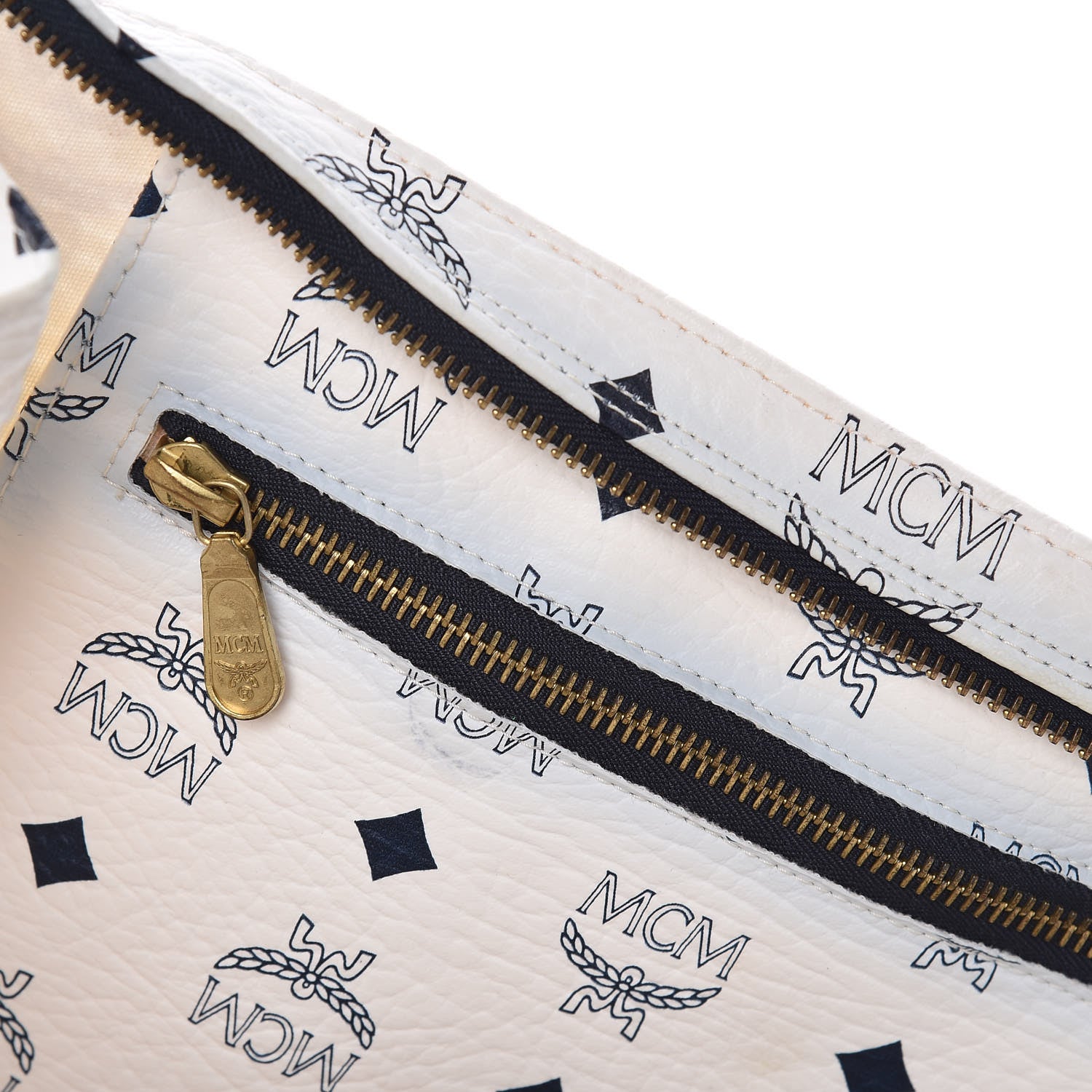 MCM Visetos Shopper Tote White 12 of 25