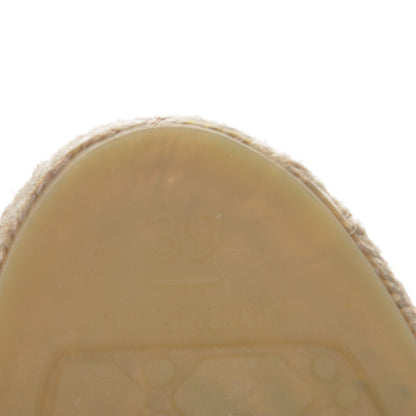 Chanel Lambskin CC Espadrilles 39 Beige Black 6 of 7