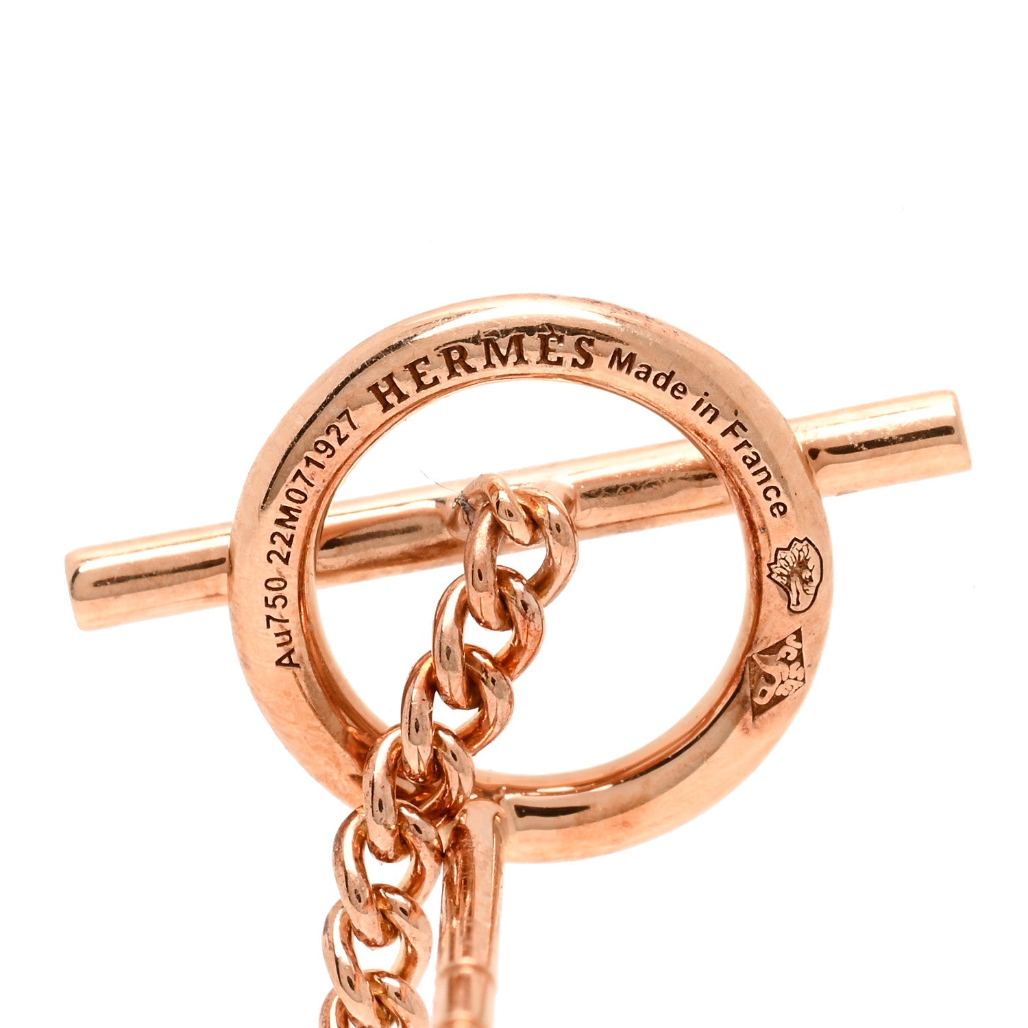 Hermes 18K Rose Gold Echappee Asymmetric Earrings 4 of 5