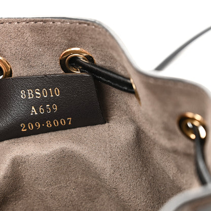 Fendi Vitello Liberty F is Fendi Bi-Color FF 1974 Embossed Mini Mon Tresor Bucket Bag Maya Black 9 of 12