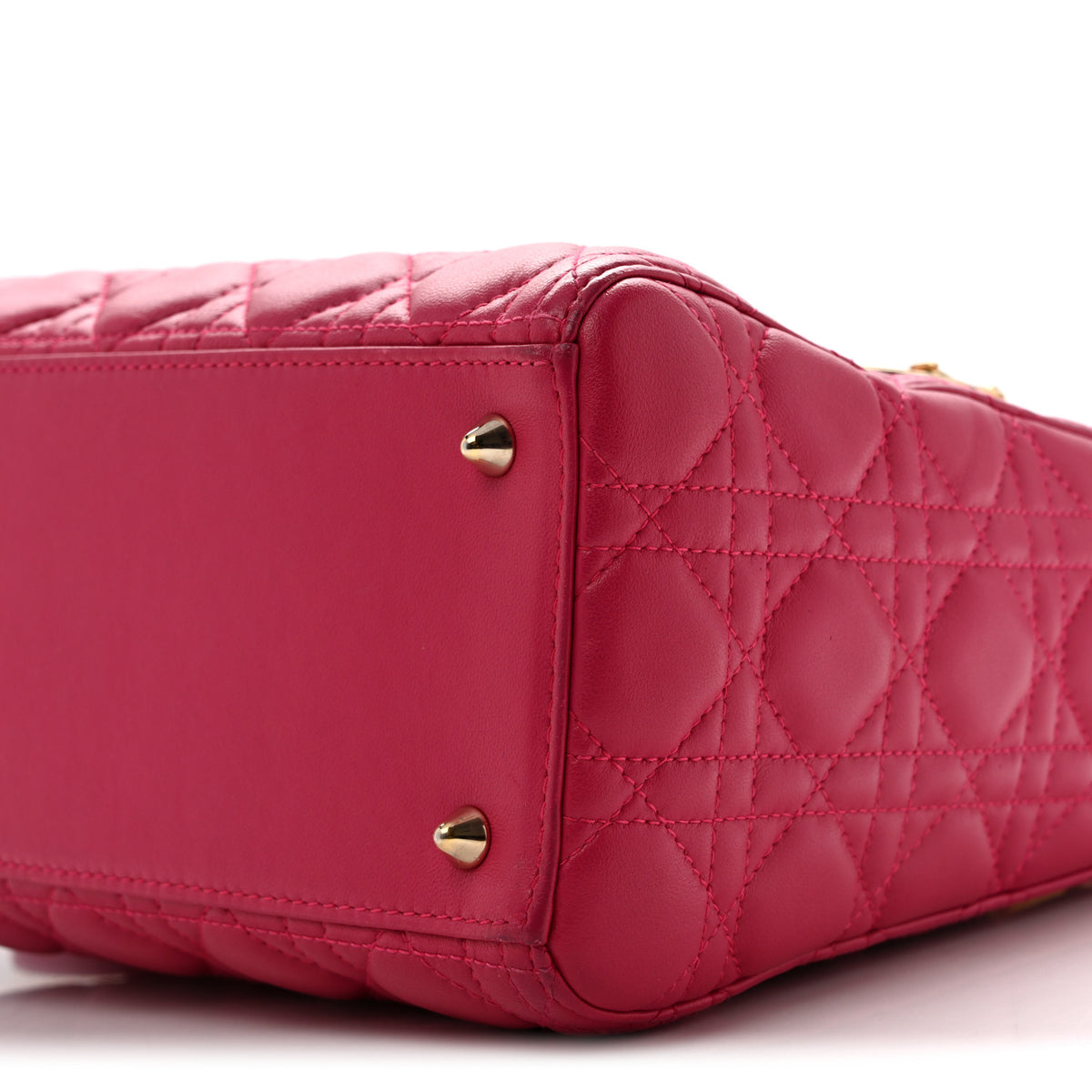 Lambskin Cannage Medium Lady Dior Fuchsia