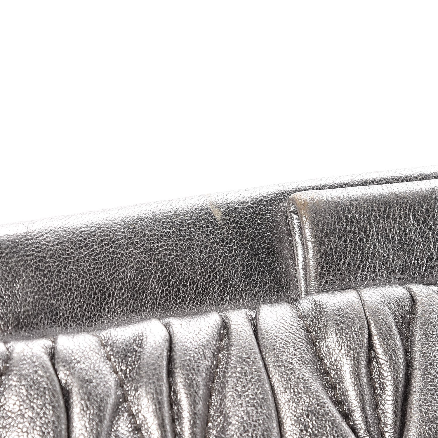 Miu Miu Metallic Nappa Matelasse Clutch Cromo 14 of 14