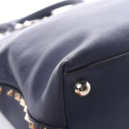 Valentino Garavani Vitello Rockstud Dome Satchel Marine 12 of 14