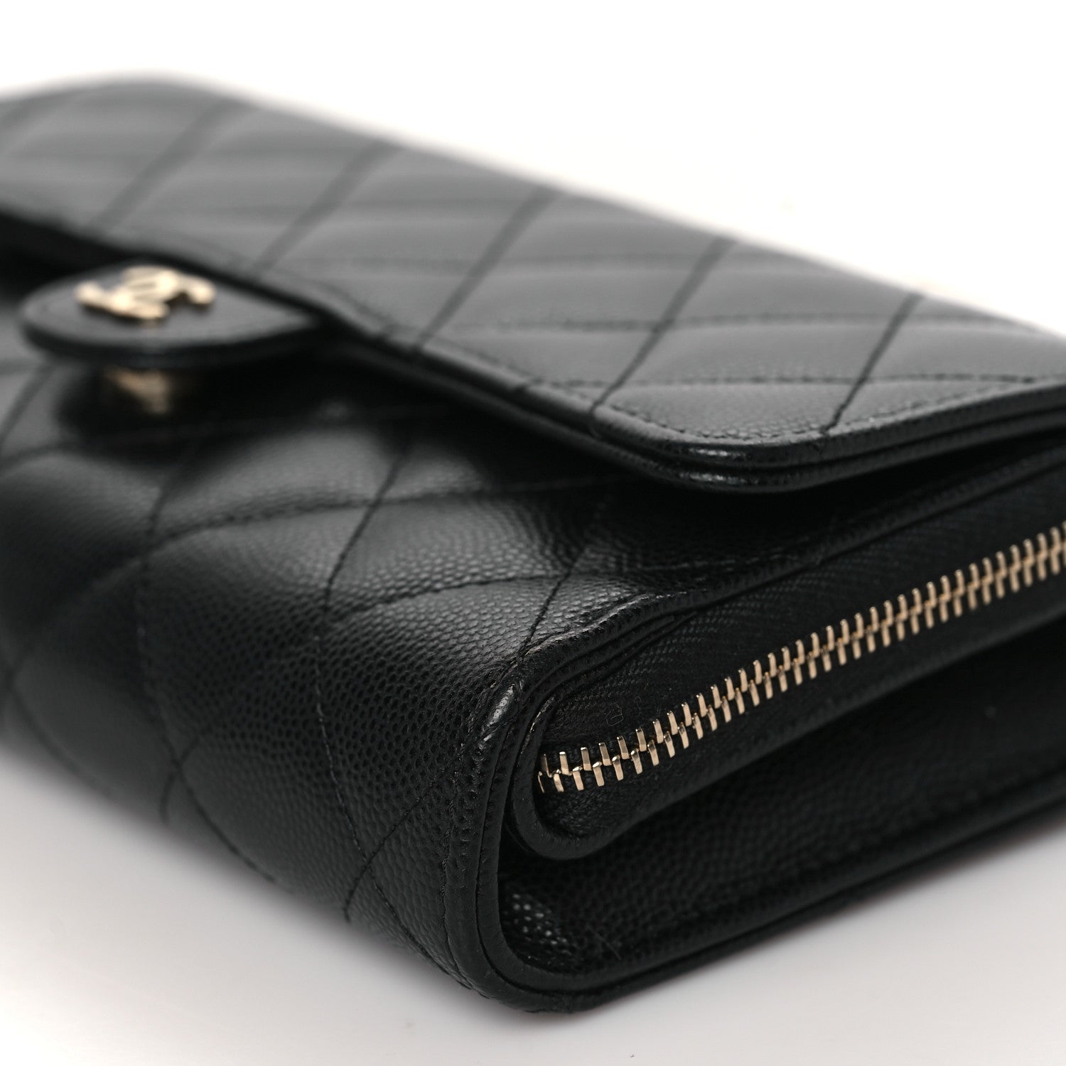 Chanel Caviar Quilted Phone Holder Wallet on Removable Chain Black 9 of 10