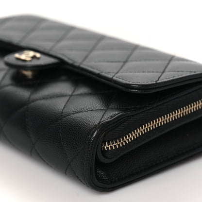 Chanel Caviar Quilted Phone Holder Wallet on Removable Chain Black 9 of 10