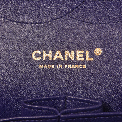 Chanel Lambskin Chevron Quilted Jumbo Double Flap Blue 6 of 9