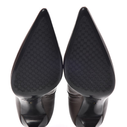 Gucci Grained Calfskin Pointed Toe Bootie 9 Brown 11 of 12