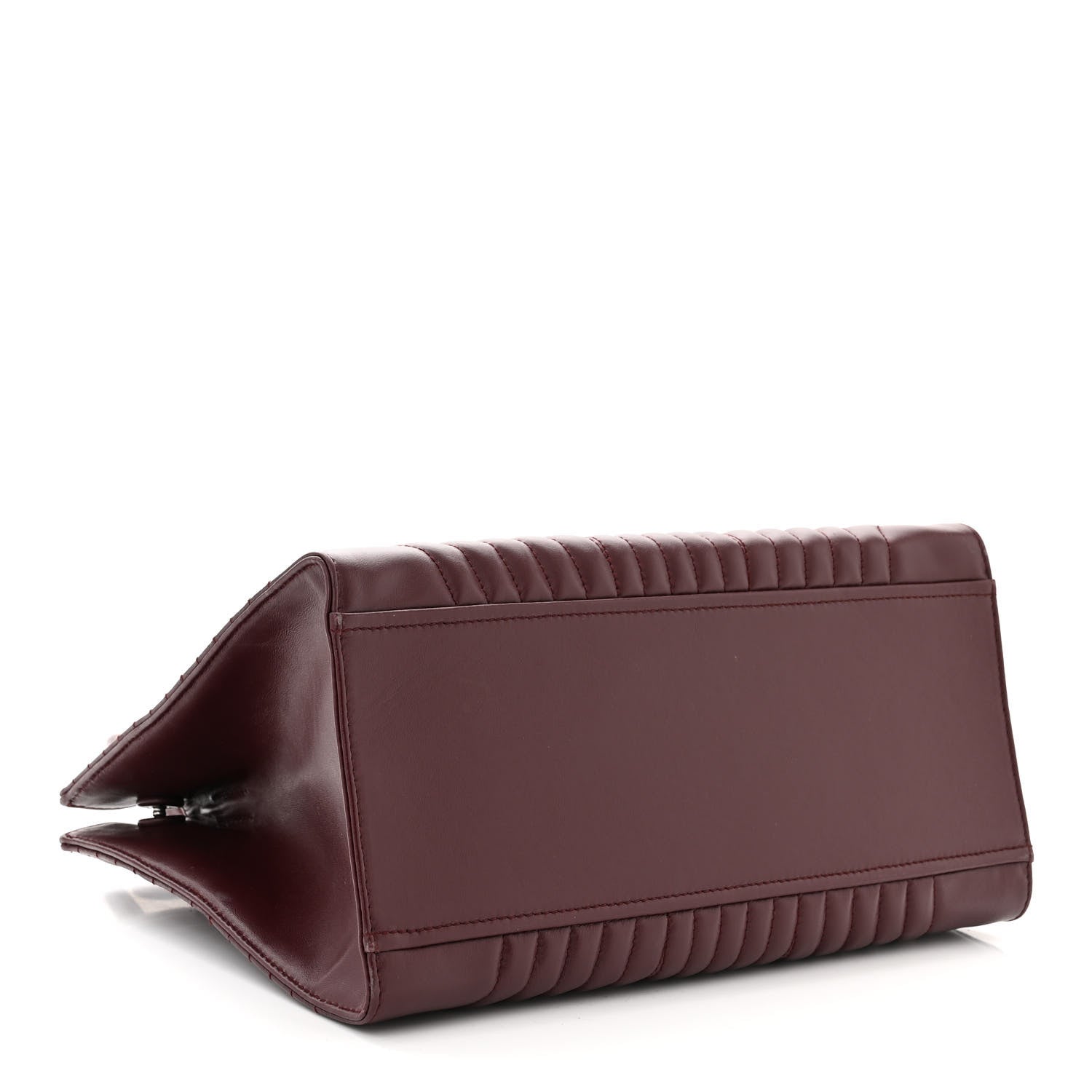 Prada Soft Calfskin Impunture Diagramme Tote Granato 4 of 11