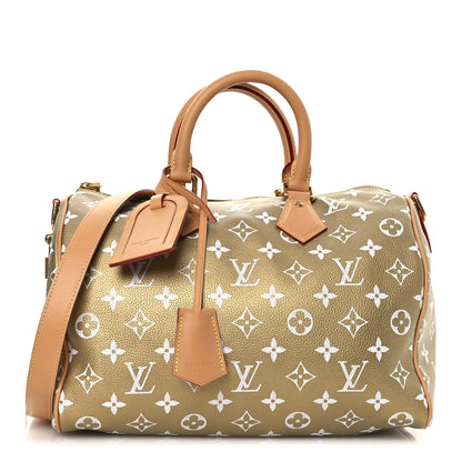 Louis Vuitton Metallic Calfskin Monogram Speedy P9 Bandouliere 30 Gold Kintsugi 1 of 12