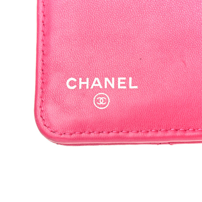 Chanel Lambskin Quilted Yen Wallet Fuchsia 6 of 13