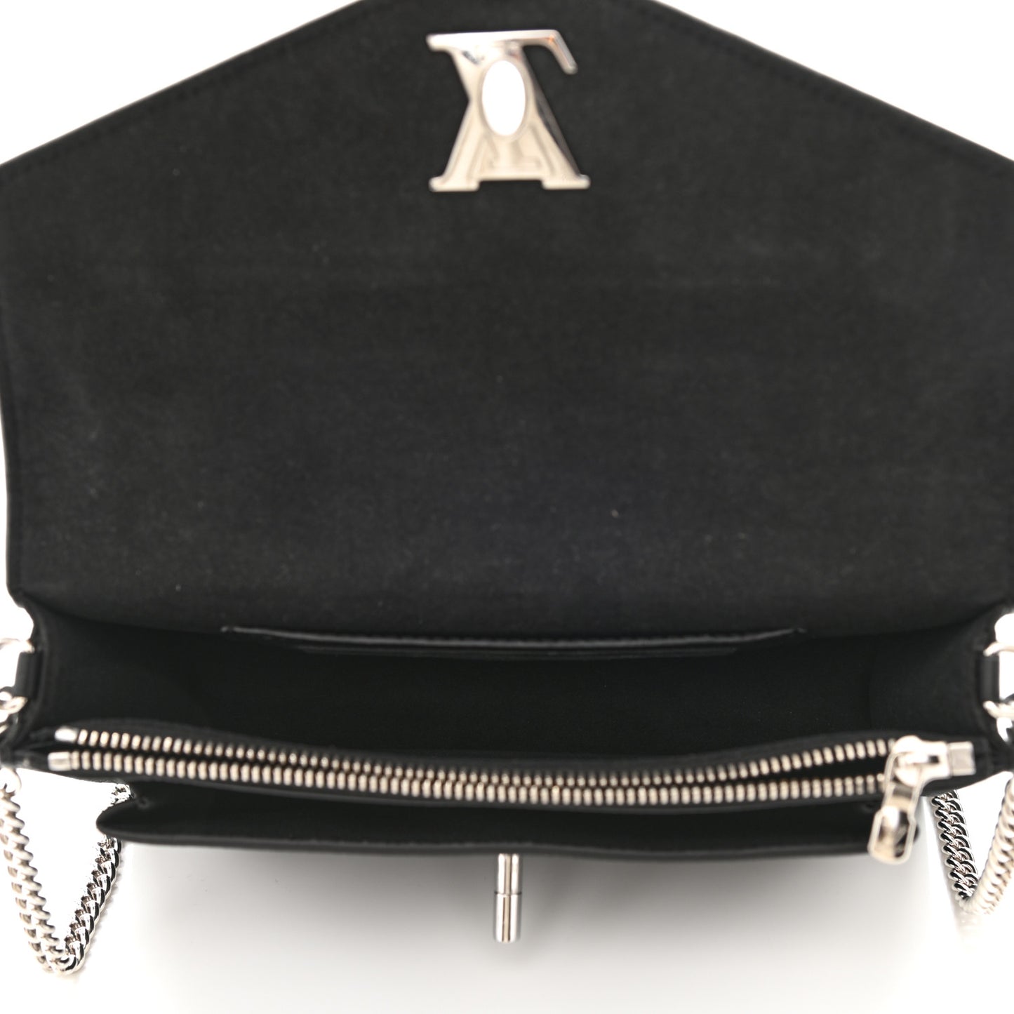 Soft Calfskin My Lockme Chain Pochette Black
