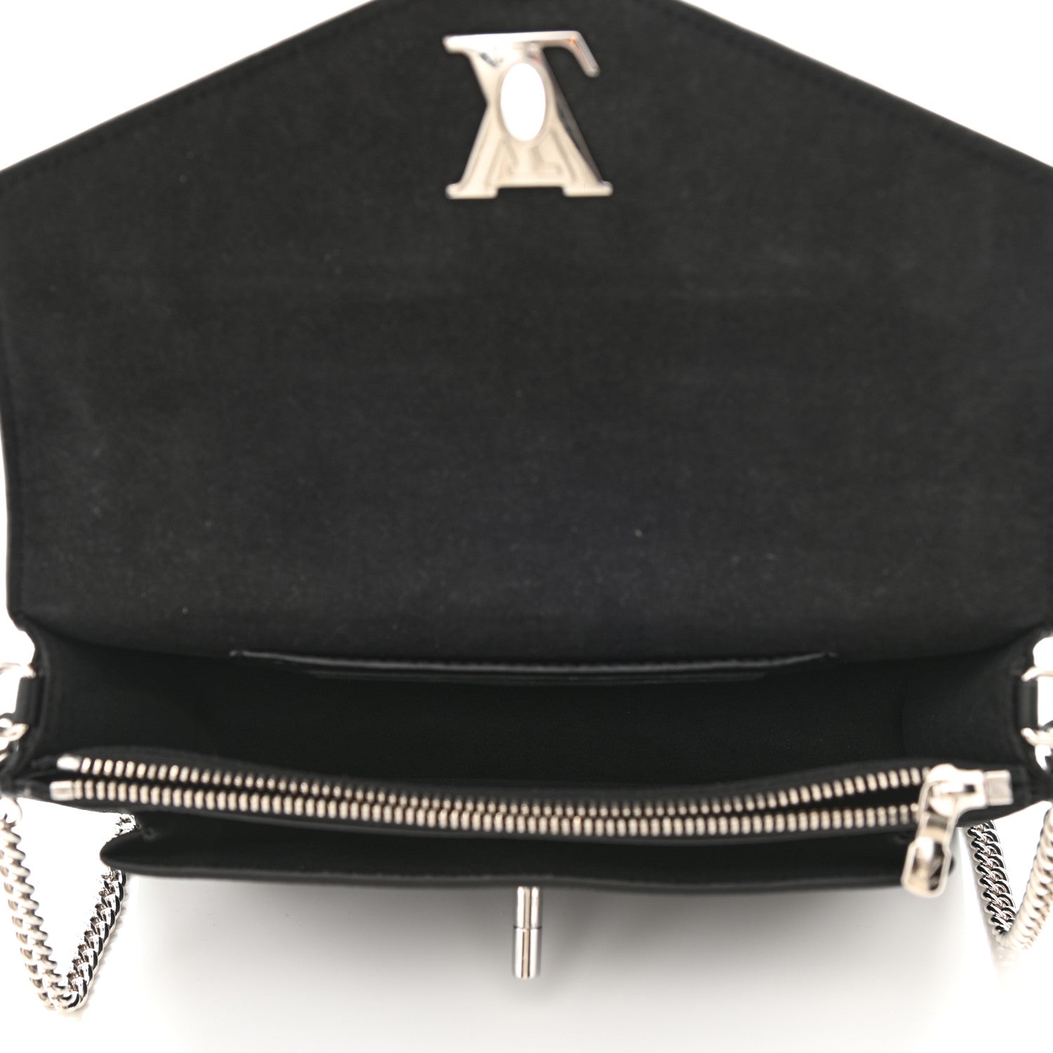 Louis Vuitton Soft Calfskin My Lockme Chain Pochette Black 5 of 10