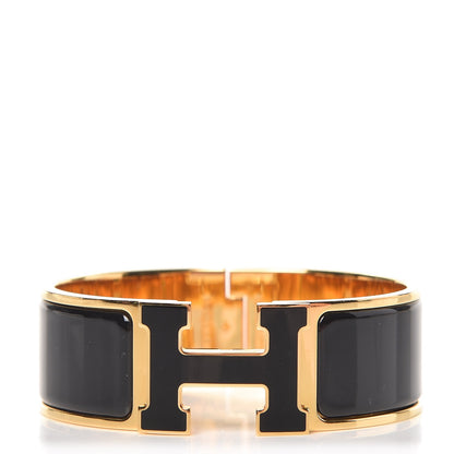 Hermes Enamel Wide Clic Clac H Bracelet PM Black 1 of 4