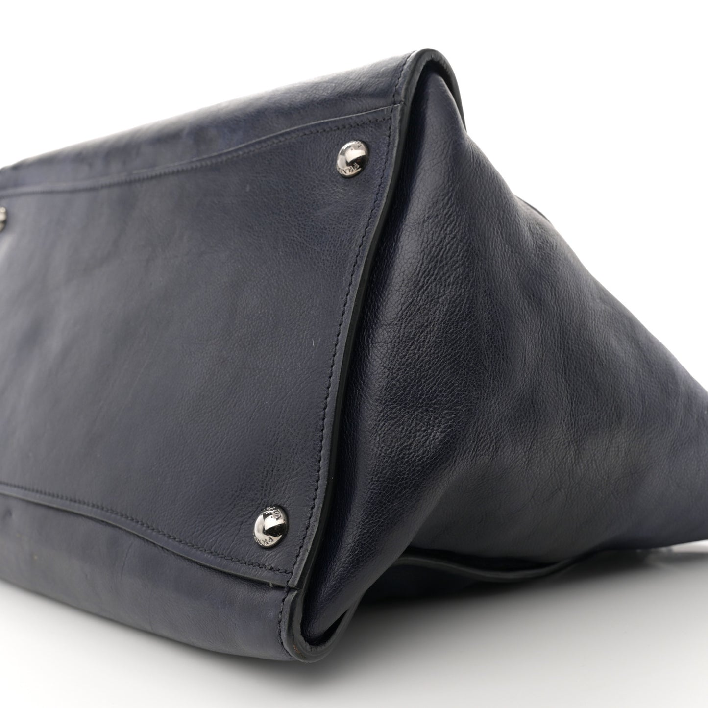 Glace Calfskin Twin Pocket Tote Denim