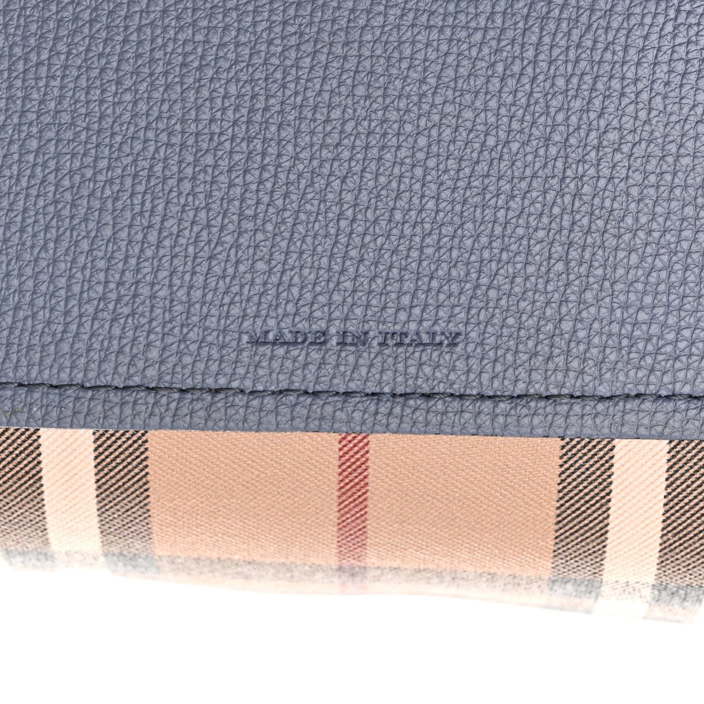 Calfskin Haymarket Check Small Reversible Tote Slate Blue