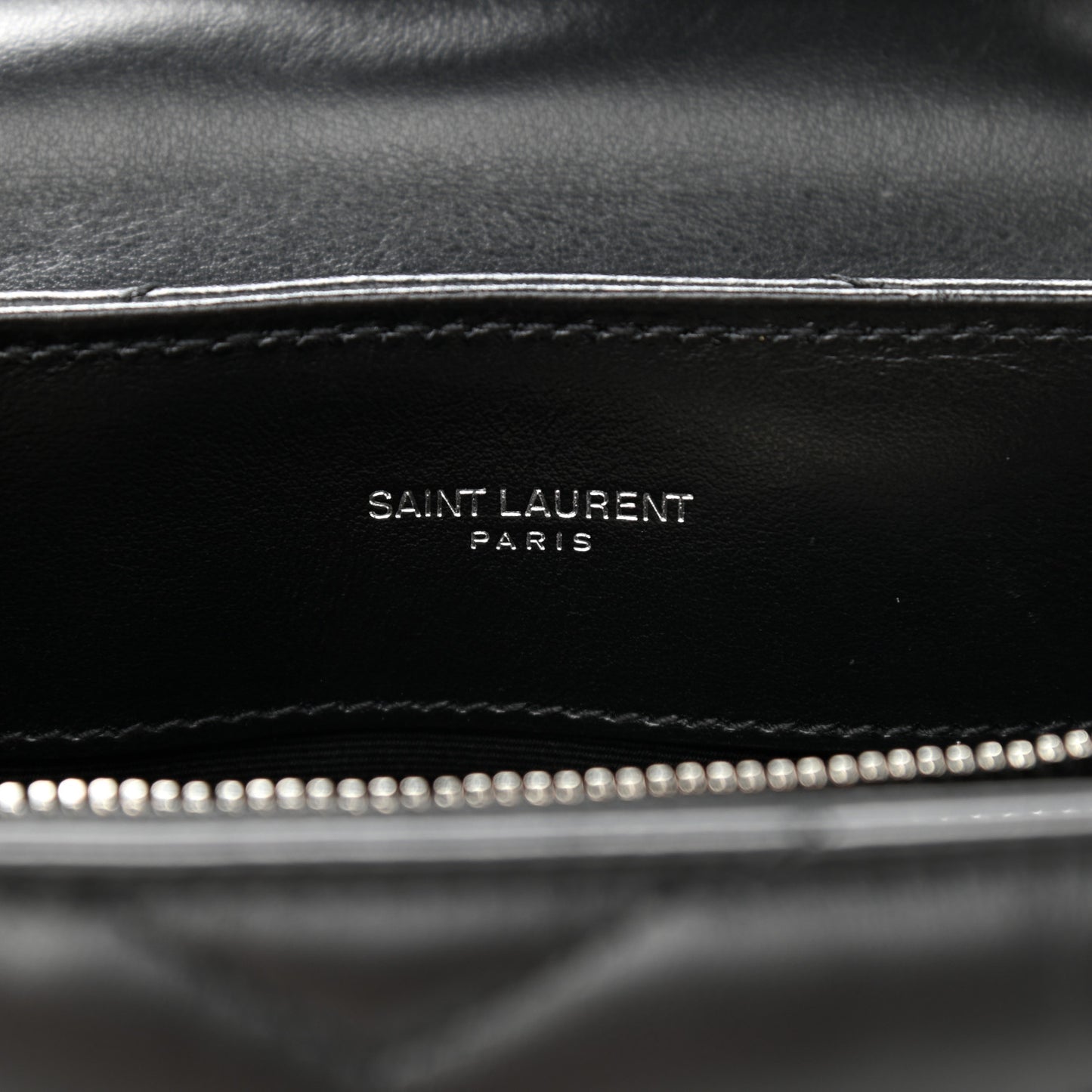 Calfskin Y Quilted Monogram Small Loulou Chain Satchel Black