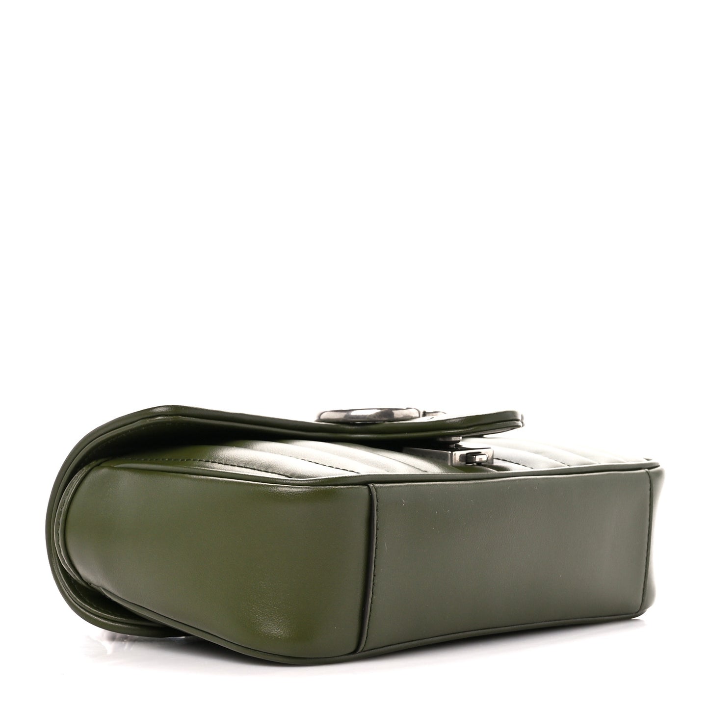 Calfskin Matelasse Aria Mini GG Marmont Shoulder Bag Military Wood