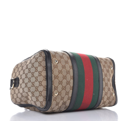 Gucci Monogram Vintage Web Medium Boston Black 4 of 24