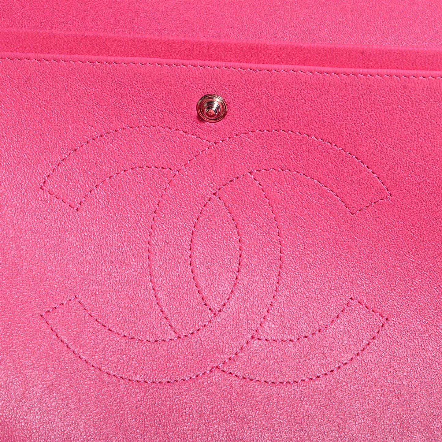 Lambskin Quilted Maxi Double Flap Dark Pink