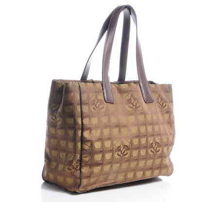 Chanel Nylon Travel Large Tote Khaki Brown 3 of 7