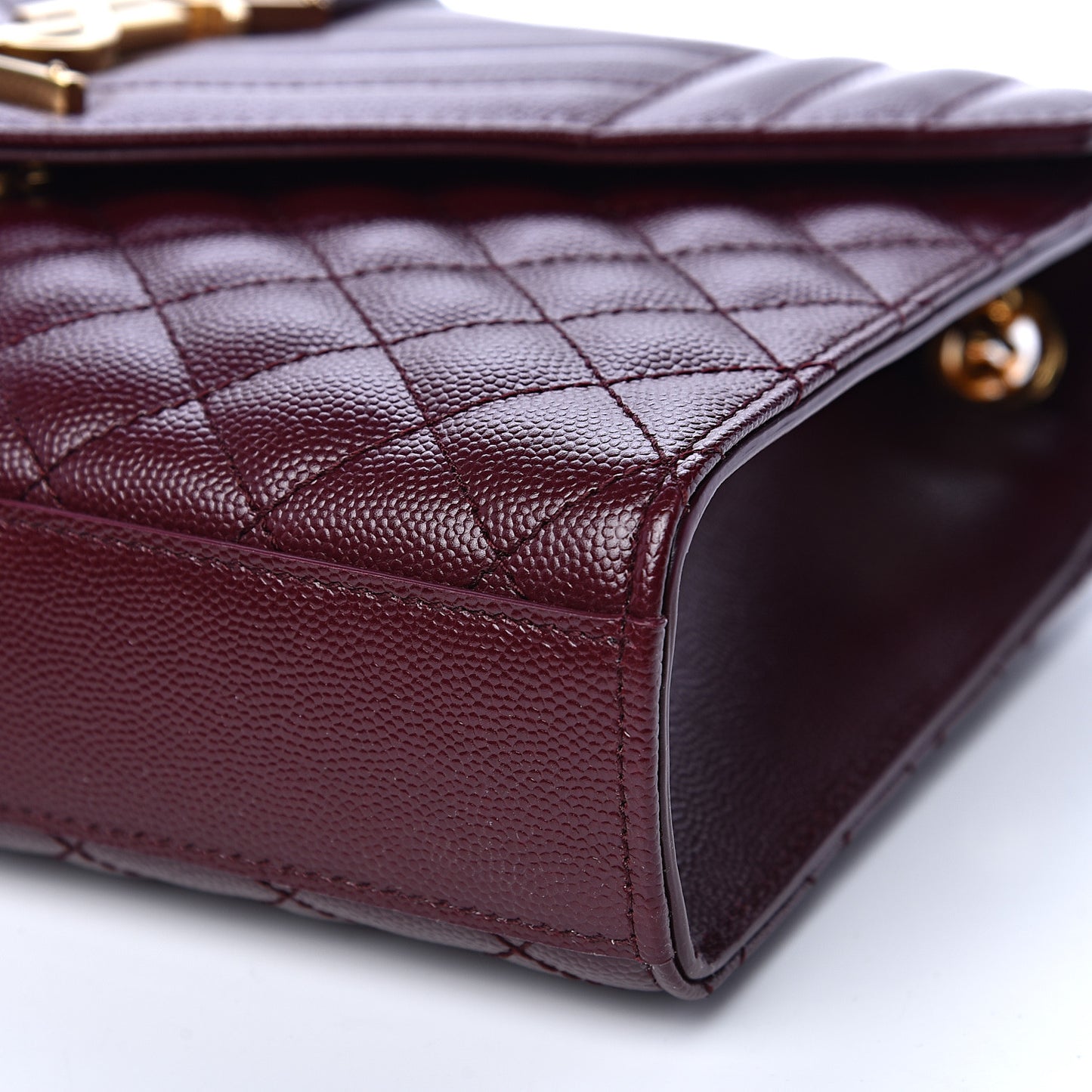 Grain De Poudre Textured Mixed Matelasse Medium Triquilt Monogram Satchel Rouge Legion