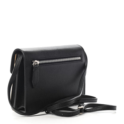Burberry Grainy Calfskin Vintage Check Mini Macken Crossbody Bag Black 3 of 8