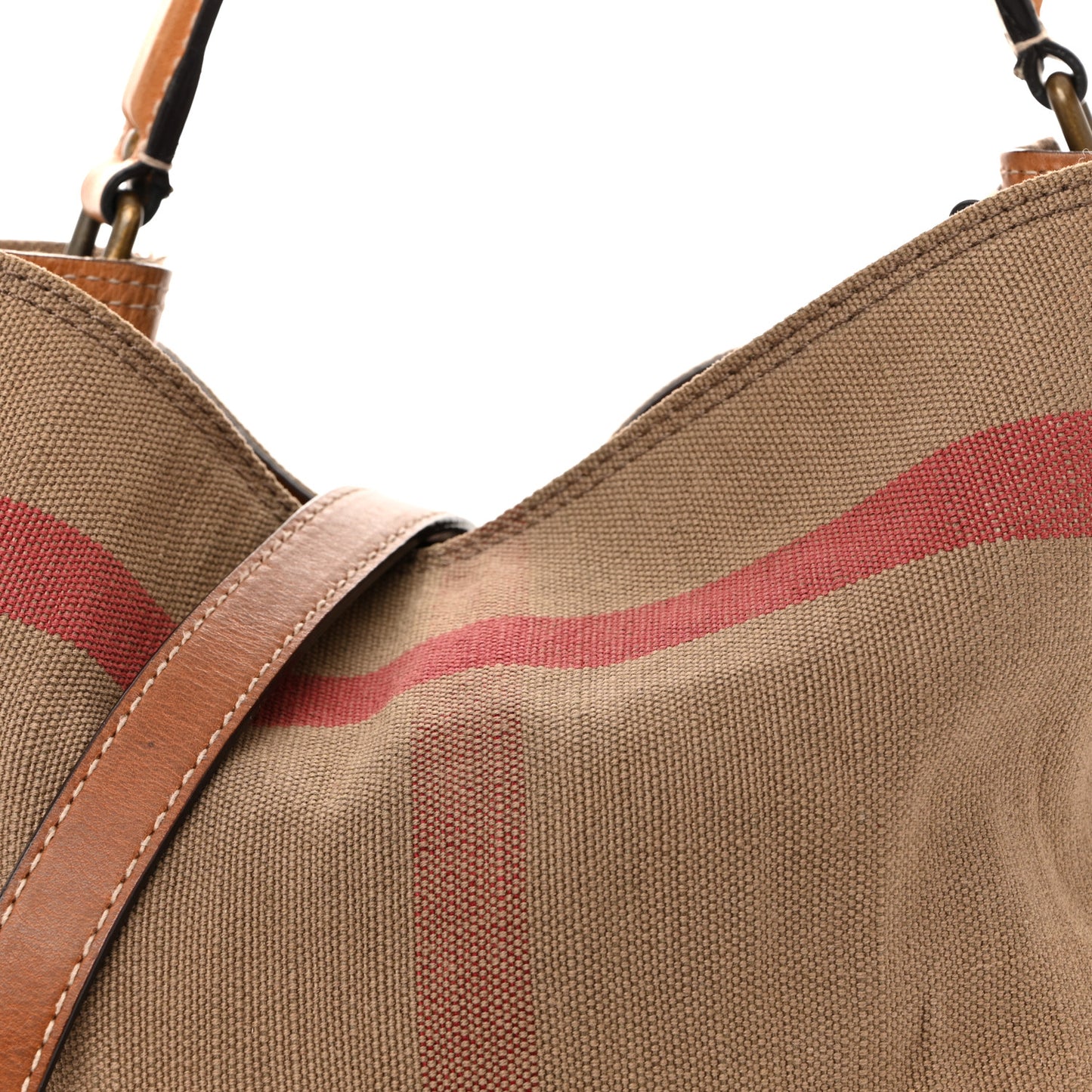 Canvas Mega Check Medium Ashby Hobo Saddle Brown