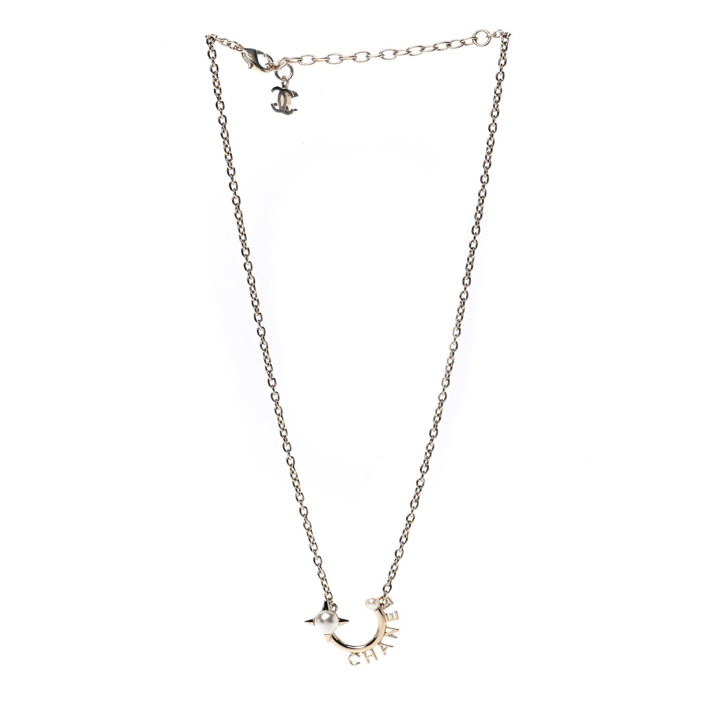 Pearl Logo Necklace Gold