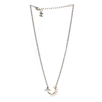 Chanel Pearl Logo Necklace Gold 3 of 7