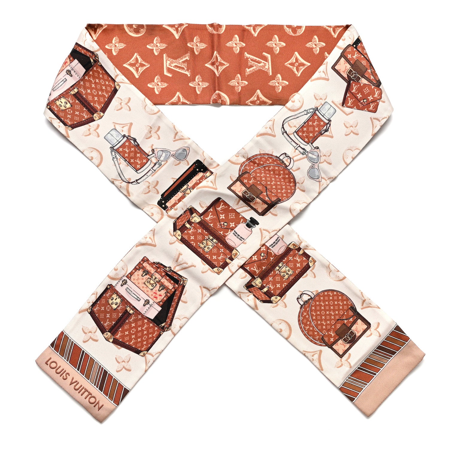 Louis Vuitton Silk Monogram Fall For You Bandeau Brown 1 of 7
