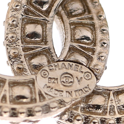 Chanel Crystal Timeless CC Earrings Light Gold 4 of 4