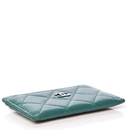 Chanel Lambskin Quilted Card Holder Green 4 of 10