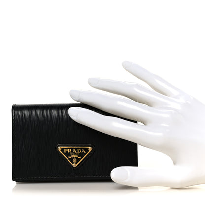 Prada Vitello Move Triangle Logo Card Holder Black 2 of 8
