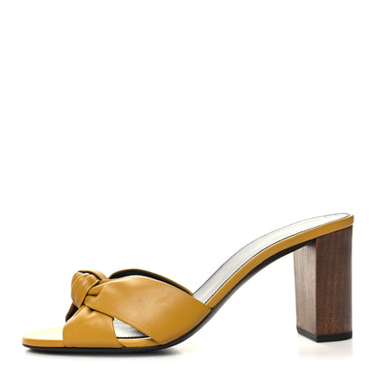 Saint Laurent Lambskin Bianca Mules 40 Jaune Safari 1 of 8