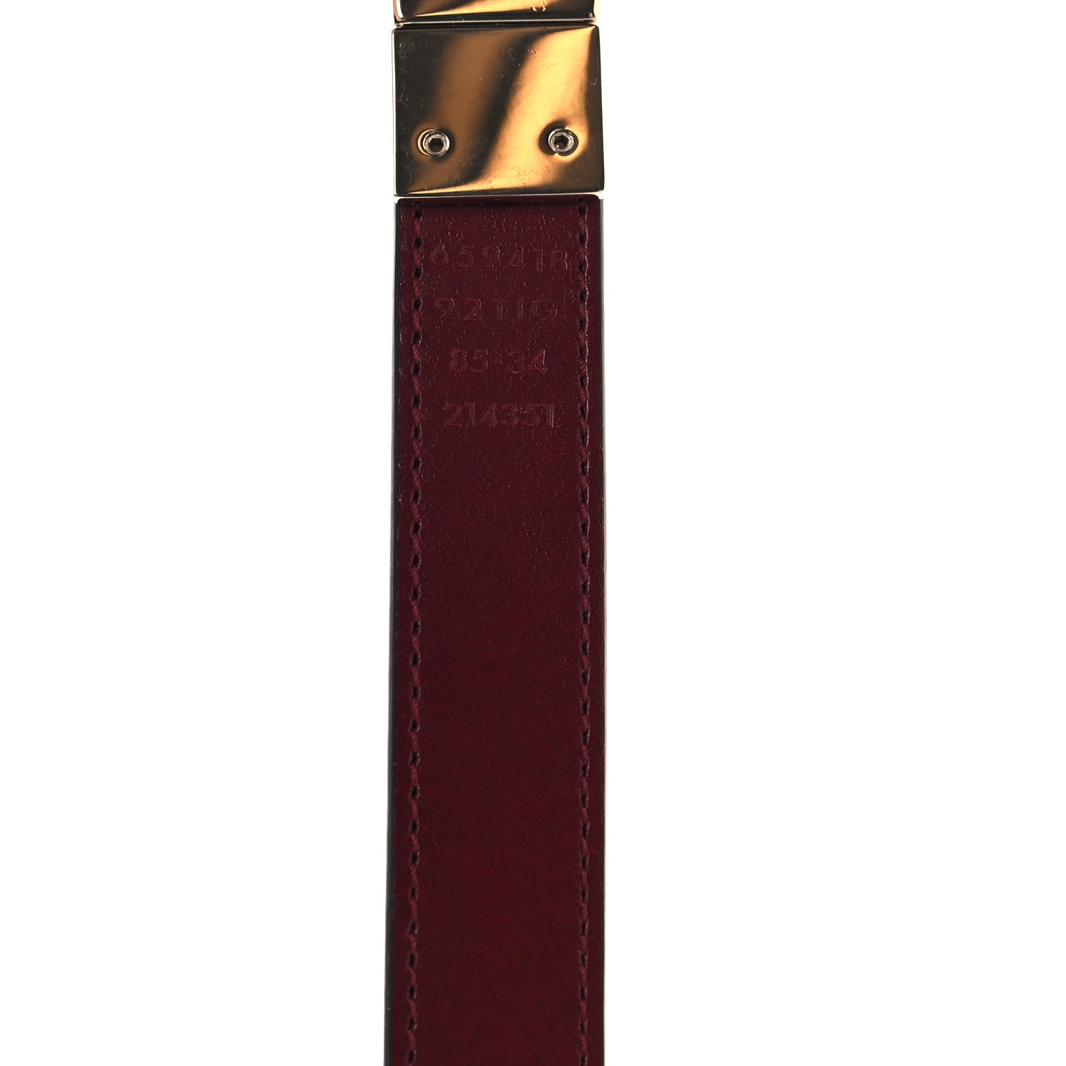 Gucci GG Supreme Monogram Plutone Calfskin Double G Reversible 20mm Belt 85 34 Beige Rosso Ancora 5 of 5